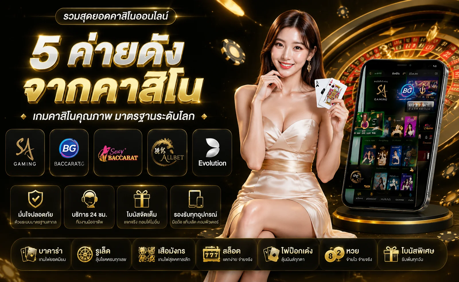 LABET คาสิโนออนไลน์ ถ่ายทอดสดบาคาร่ารูเล็ตต์เสือมังกร